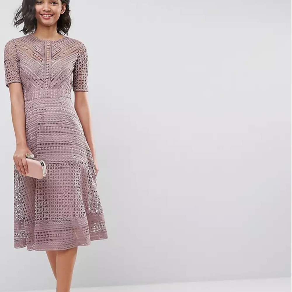 ASOS design premium occasion lace midi dress